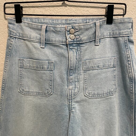 Old Navy Extra High-Waisted Mariner Wide-Leg Jeans Light Wash Size 4 - Picture 4 of 7